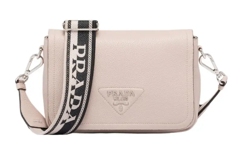 PRADA Leather Shoulder Bag, Crossbody Bag Small Women's Light Pink