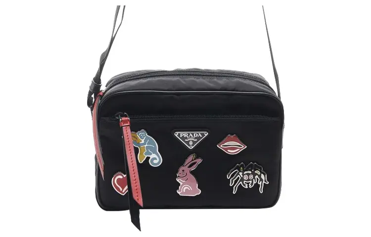 PRADA Nylon Square Box Bag, Crossbody Bag, Shoulder Bag Women's Black