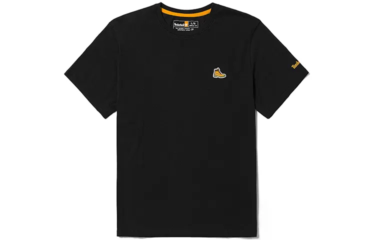 Timberland T Shirts Men's Black Crew Neck Moderate Straight Fit