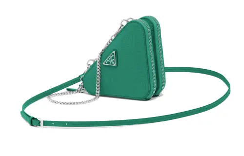 PRADA Saffiano Leather One Shoulder Crossbody Clutch Mini Women's Mango Green