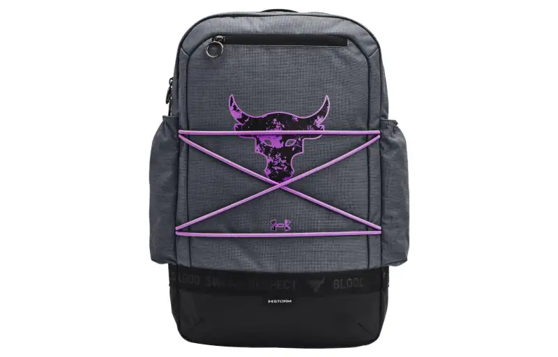 Under Armour Polyester Backpack Regular Unisex Black Purple