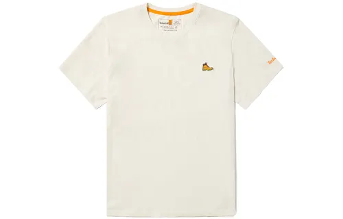 Timberland T Shirts Men's Vintage White Crew Neck Moderate Straight Fit
