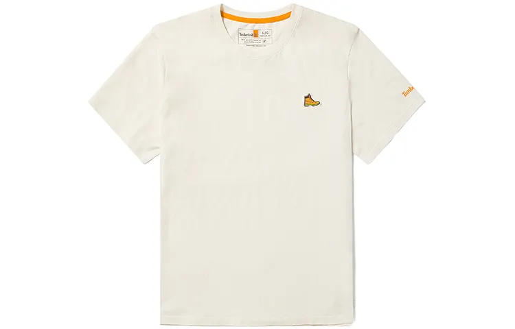 Timberland T Shirts Men's Vintage White Crew Neck Moderate Straight Fit