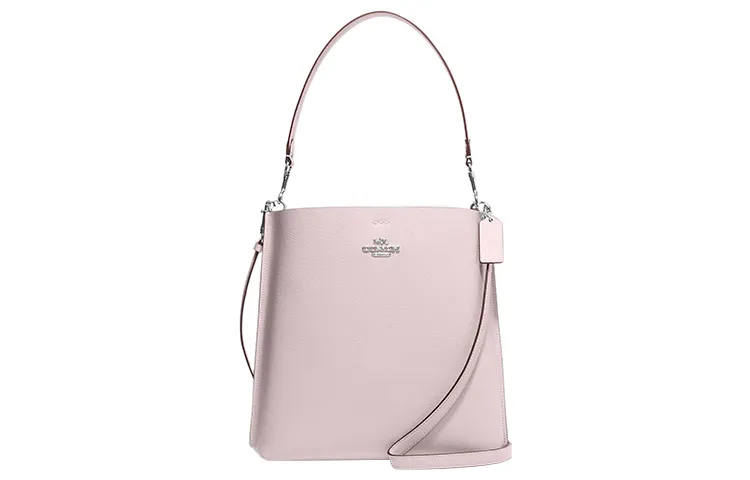 COACH Mollie Leather Bucket Bag, Handbag, Shoulder Bag, Crossbody Bag 28 Women's Ice Pink