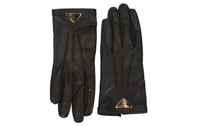 PRADA Logo plaque Slip on Gloves