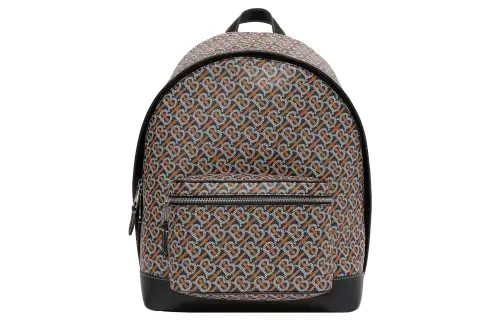 Burberry Leather Backpack Men's Black/Orange