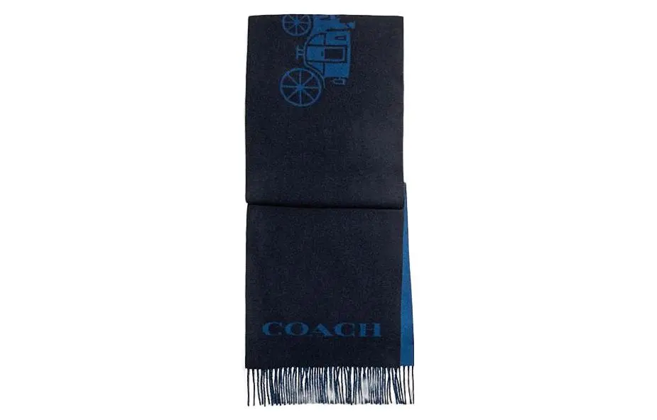 COACH Knit Scarves Unisex Blue