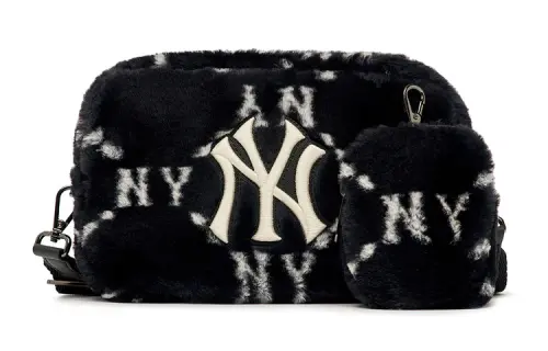 MLB Plush Combo Bag, Camera Bag, Shoulder Bag, Crossbody Bag Regular Unisex Black