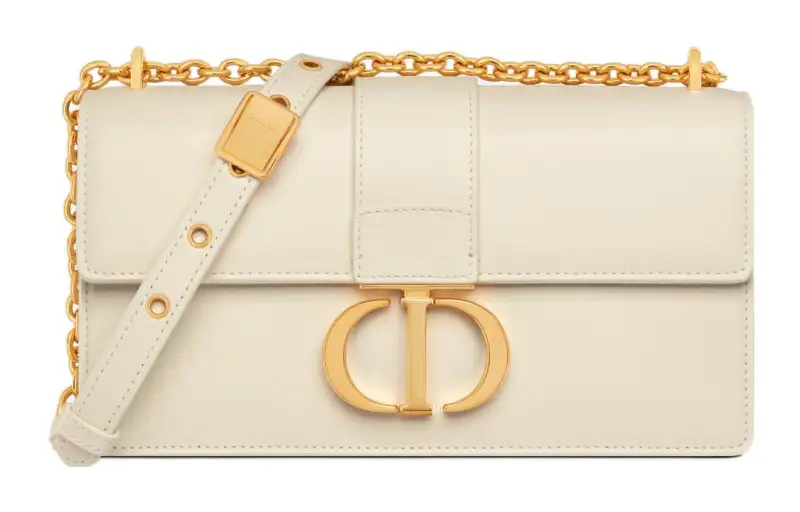 DIOR 30 Montaigne Smooth Cow Leather Crossbody Bags Small Women's Milk White