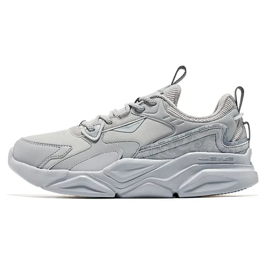 Erke Heartfelt Cushioned Wear-Resistant Support Low-Top Athletic Shoes Men's Misty Gray