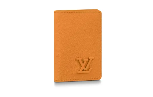LOUIS VUITTON Cow Leather Wallet Men's Ginger Yellow