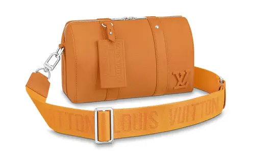LOUIS VUITTON Keepall Cow Leather Crossbody Bag, Shoulder Bag Men's Ginger Yellow