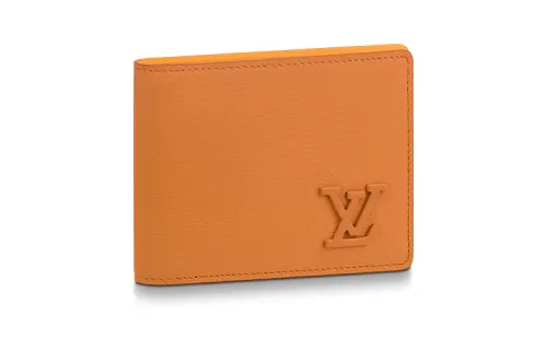LOUIS VUITTON Multiple Cow Leather Wallet Men's Ginger Yellow