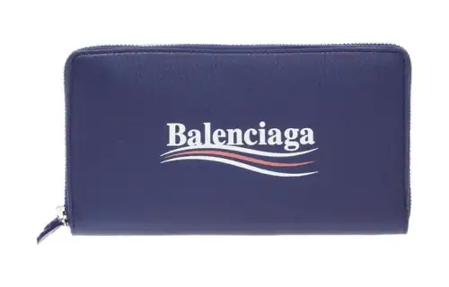 Balenciaga Cow Leather Wallet Women's Blue