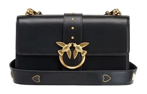 PINKO Cow Leather Crossbody Bags Medium Women's Black