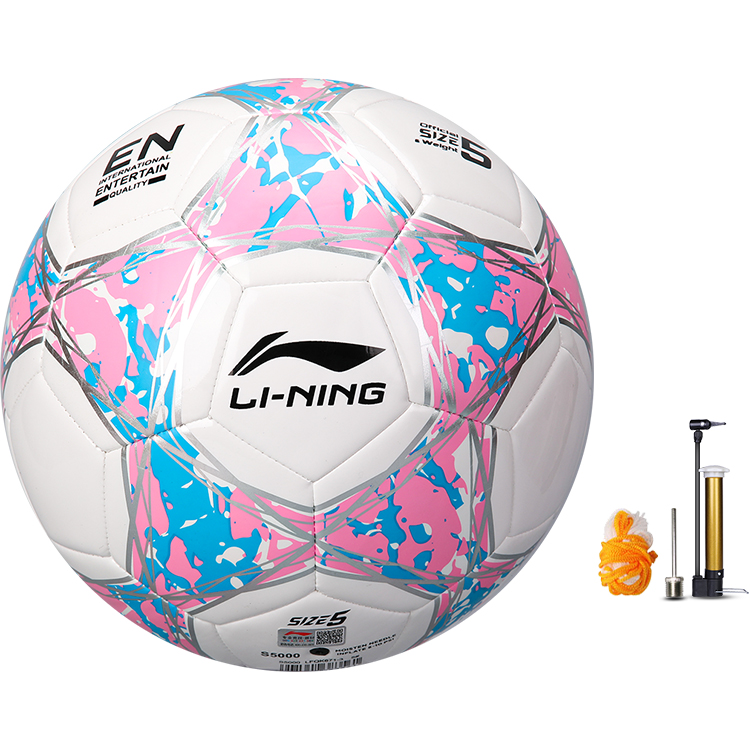 Li Ning Size 35 560mm, No. 4, 635 660mm; Size 5, 685 690mm Soccer Ball TPU Kids’ White Light Blue Pink