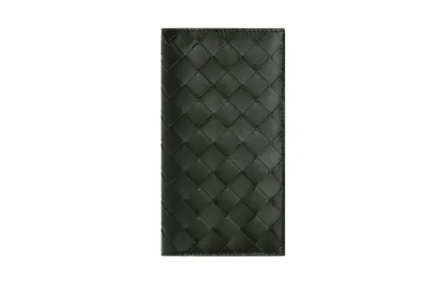 Bottega Veneta Calfskin Wallet Men's Dark Green