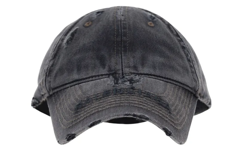 Balenciaga Distressed Denim Cap