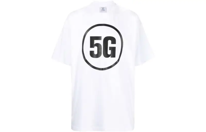 Vetements T Shirts Men's White Crew Neck Moderate Straight Fit