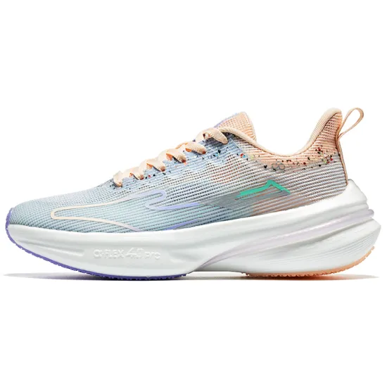 Erke Qitan 4.0 Pro Support Low-Top Running Shoes Women's Blue Fluorescent Nude