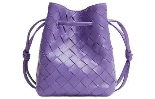 Bottega Veneta Leather Shoulder Bag Small Women's Purple