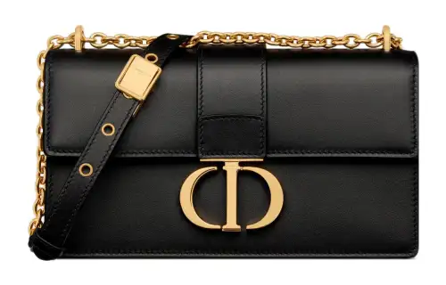 DIOR 30 Montaigne Cow Leather Crossbody Bags Small Women's Black