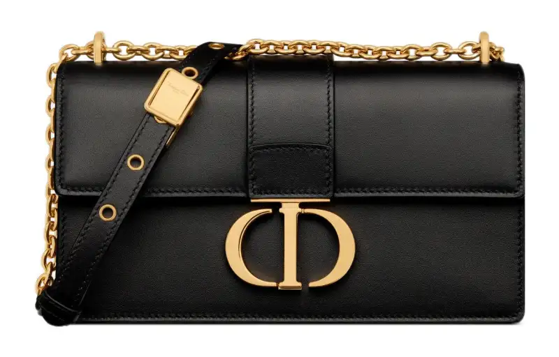 DIOR 30 Montaigne Cow Leather Crossbody Bags Small Women's Black