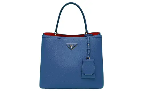 PRADA Saffiano Leather Shoulder Bag, Crossbody Bag, Handbag Large Women's Cornflower Blue