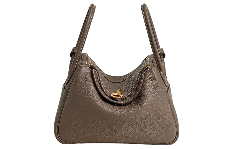 HERMES Lindy Clemence Bullock Leather Handbag 26 Women's 18 Etoupe Elephant Gray