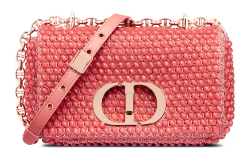 DIOR Calfskin Handheld Shoulder Bag, Crossbody Bag Small Women's Coral Pink