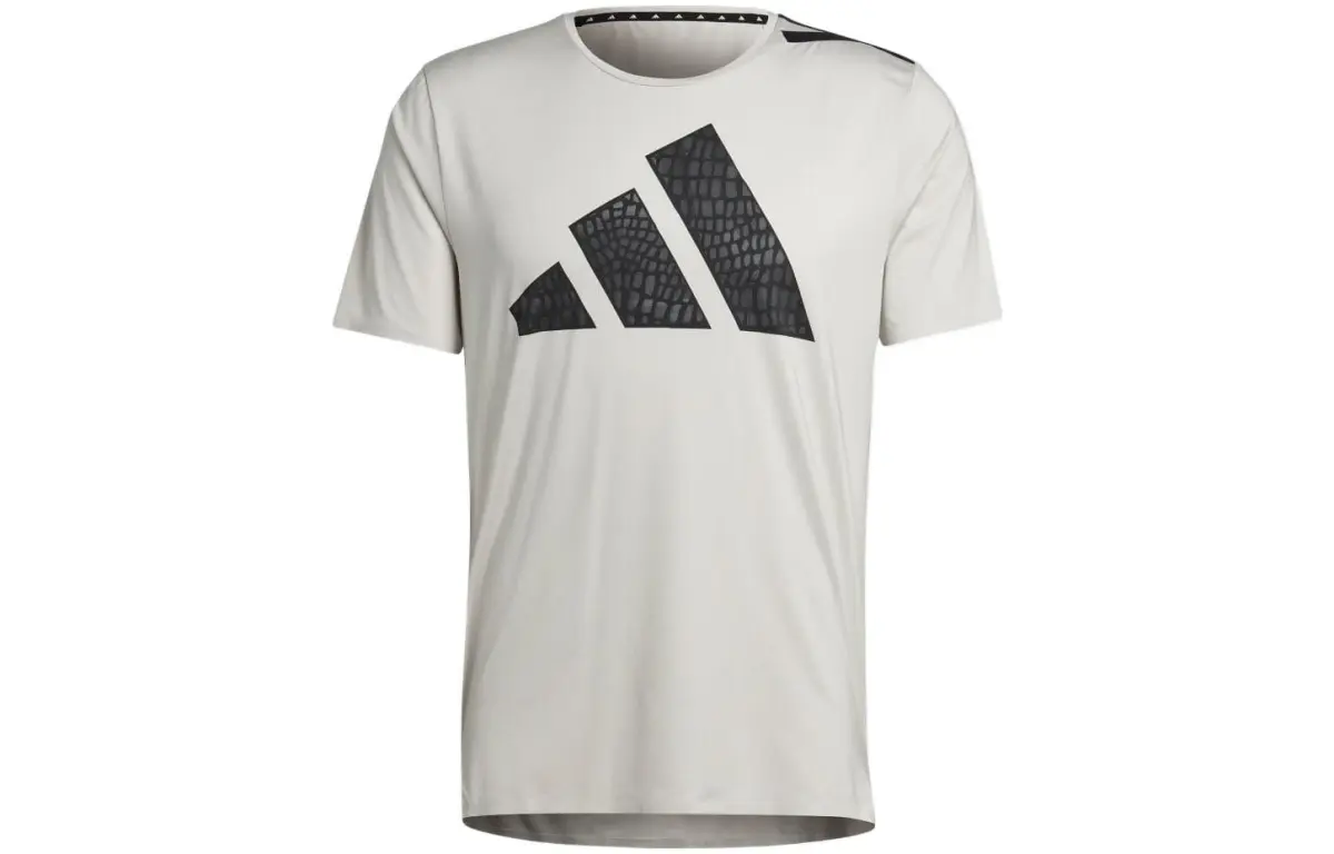 Adidas T-Shirts Men's White Crew Neck Moderate Straight Fit