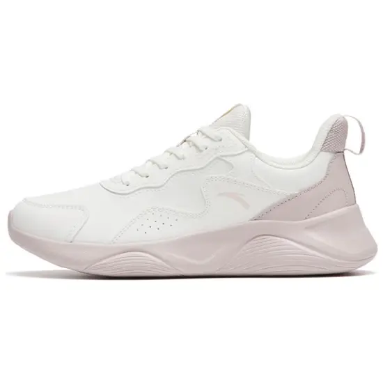 ANTA Running Shoes Women's Low-Top Ivory White/Lotus Grey