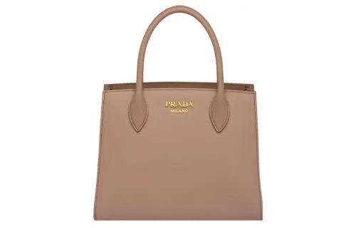 PRADA Saffiano Leather Shoulder Bag, Crossbody Bag, Handbag Small Women's Pink Beige