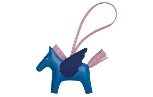 HERMES Leather Charms Unisex French Blue/Forest Purple/Sapphire Blue