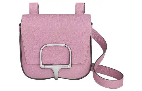 HERMES Della Cavalleria Silver Tone Buckle Epsom Calfskin Shoulder Bag, Crossbody Bag Mini Women's