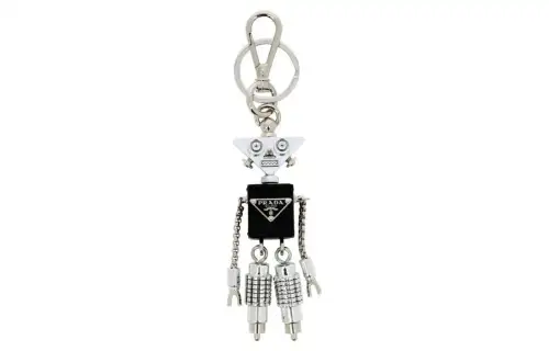 PRADA Keychain Unisex Silver/Black