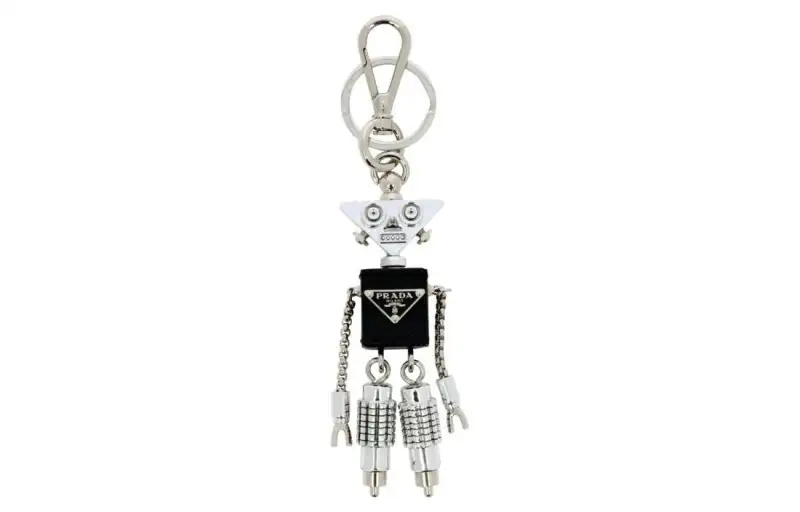 PRADA Keychain Unisex Silver/Black