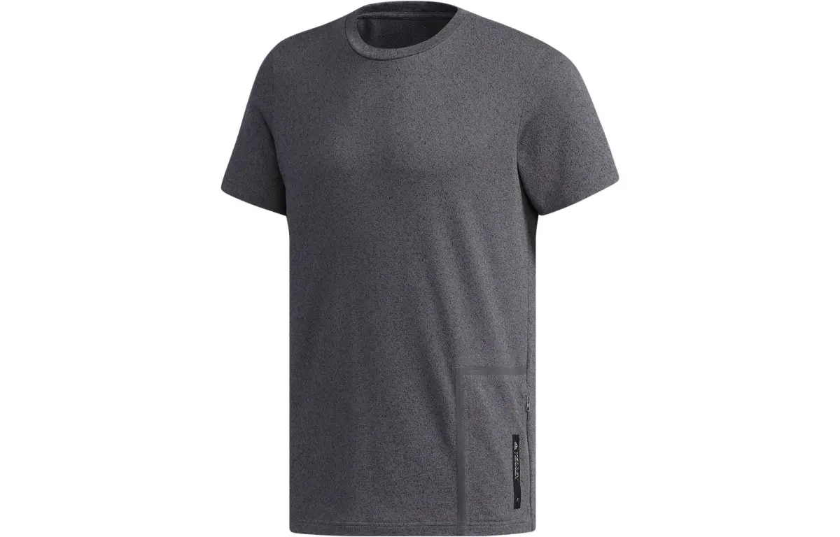 Adidas T-Shirts Men's Gray Crew Neck Moderate Straight Fit