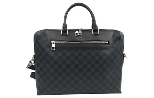 LOUIS VUITTON Canvas With Leather Handbag, Shoulder Bag, Crossbody Bag, Briefcase Men's Gray Black