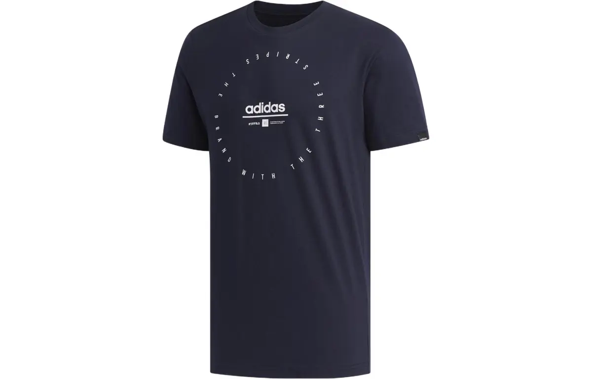 Adidas T-Shirts Men's Blue Crew Neck Moderate Straight Fit