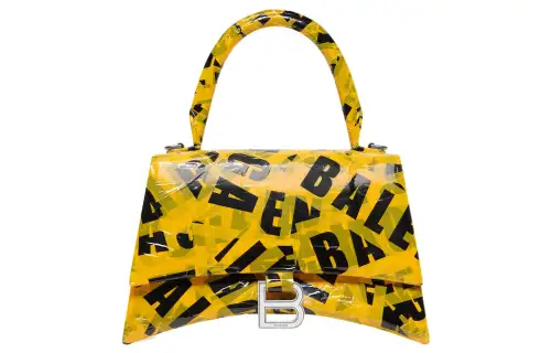 Balenciaga Hourglass Top Handle Small Tape In Yellow