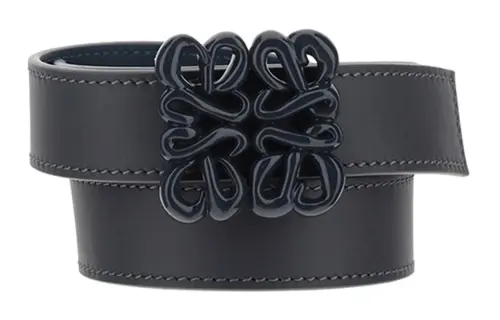 LOEWE Cow Leather Belts Women's Black Width 3cm