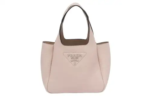 PRADA Leather Basket Bag Tote Bag, Shopping Bag, Handbag Women's Light Pink