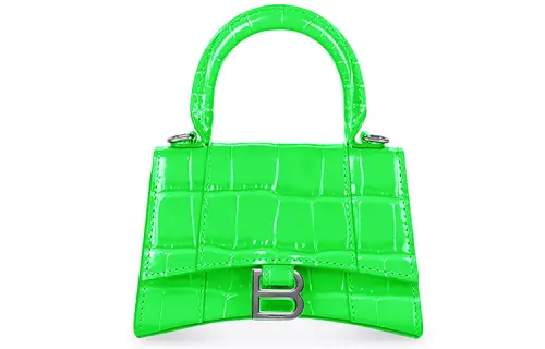 Balenciaga Hourglass Cow Leather Shoulder Bag, Crossbody Bag, Handbag Mini Women's Neon Green