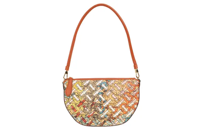 Burberry Olympia Calfskin One Shoulder Handbag Women's Multicolor
