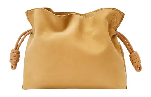 LOEWE Flamenco Cow Leather One Shoulder Crossbody Clutch Women's Yellow