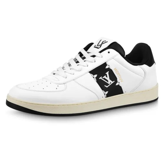 LOUIS VUITTON Rivoli Sneakers 'White With Black Side Monogram Band'