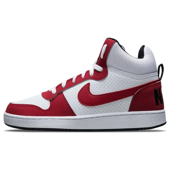 Nike Court Borough Series Skateboarding Shoes Men Mid-top Red And White