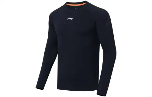 Li Ning Running Collection T Shirts Men's Black Crew Neck Moderate Straight Fit