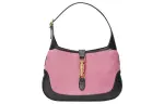 GUCCI Jackie 1961 Canvas With Leather Trim Crescent Shoulder Bag Shoulder Bag Small Women's Black Purple Multicolor